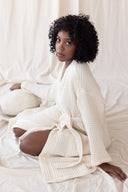 VivaMaison Waffle Kimono Robe Natural