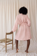 VivaMaison Waffle Kimono Robe Pink