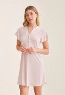 Fleurt Fluttered Sleeve Nightshirt Strawberry Whip