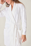 PJ Salvage Chenille Cable Knit Robe Ivory