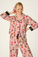 PJ Salvage Flannel PJ Set Iced Rose