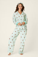 Pj Salvage Flannel PJ Set Pool Blue
